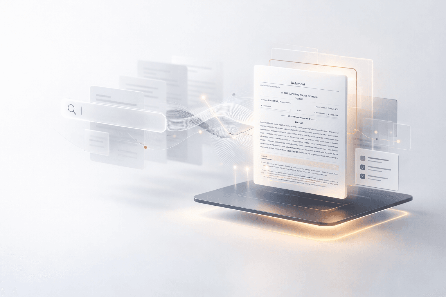 Abstract illustration representing legal search and refinement.